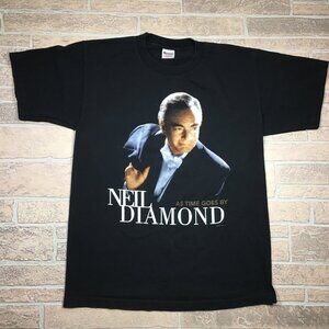 Vintage 90's Neil Diamond World Tour 98-99 Black T Shirt Men’s Large